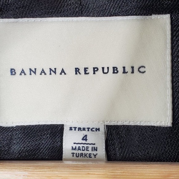 Banana Republic Wool Stretch 2 Button Blazer Black Size 4 - Picture 7 of 11